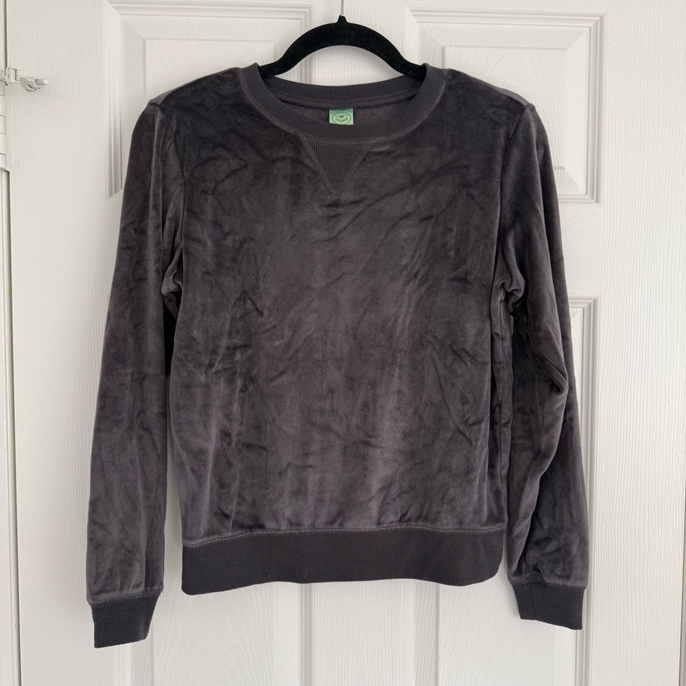 Honeydew Sweater Gray Super Soft Velour Microfleece Stretch